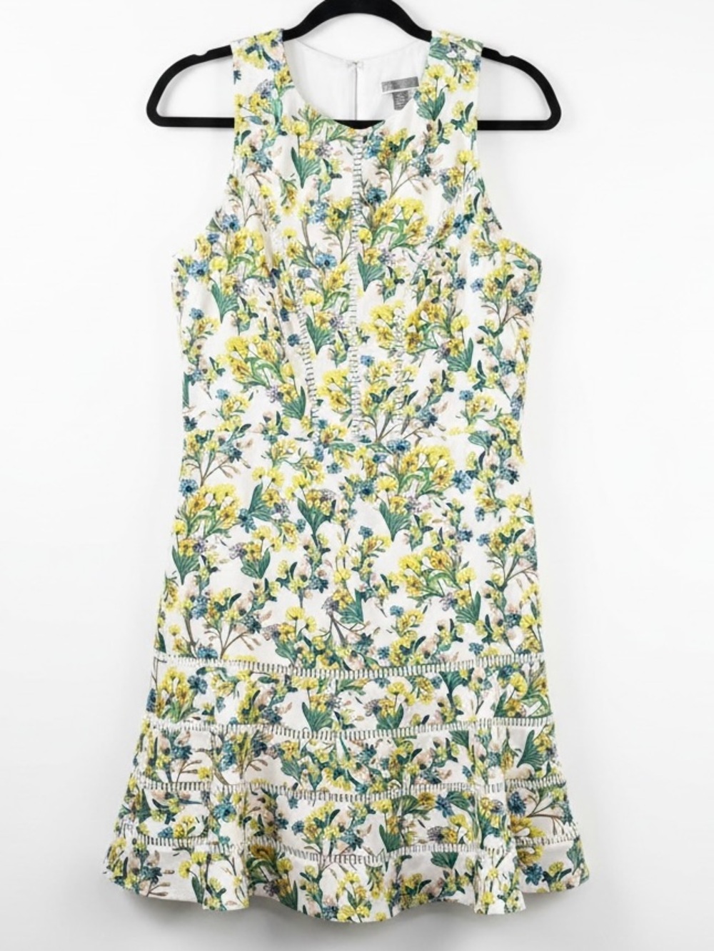 CHELSEA 28 Women’s Size M Yellow Blue  and Green Floral Sleeveless Mini Dress